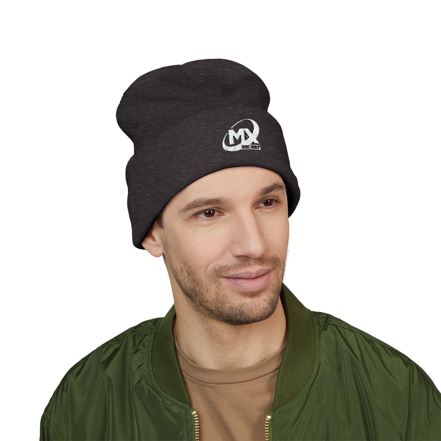 Embroidered Beanie Hat - MX disc golf white logo