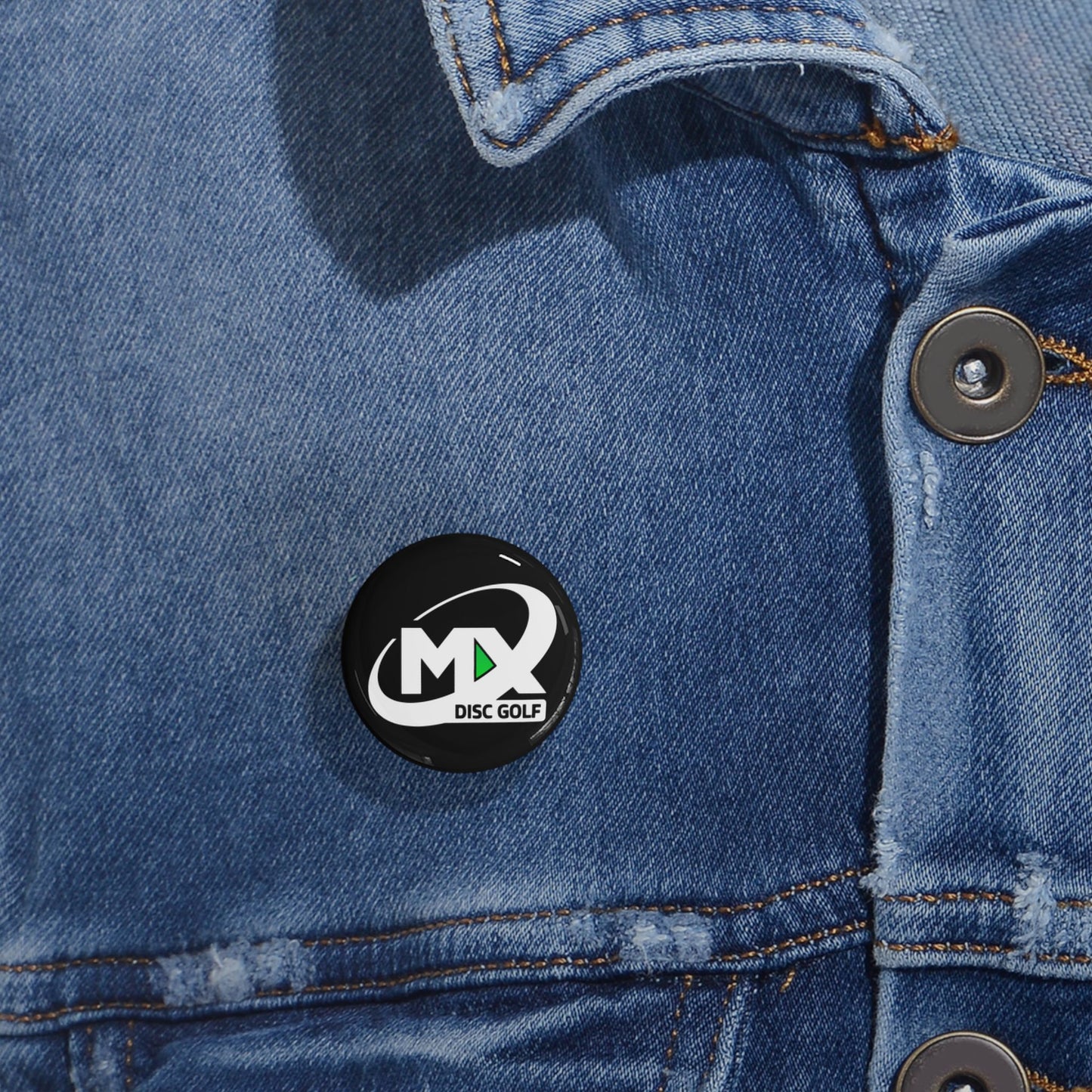 Round Pins - MX disc golf white logo