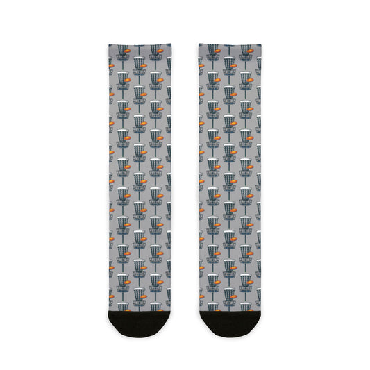 Grey Socks - Disc Golf Basket Design Sublimation