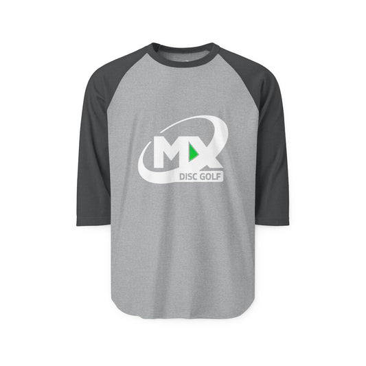 Unisex Disc Golf Raglan Shirt - MX disc golf white logo