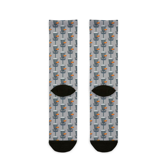 Grey Socks - Disc Golf Basket Design Sublimation