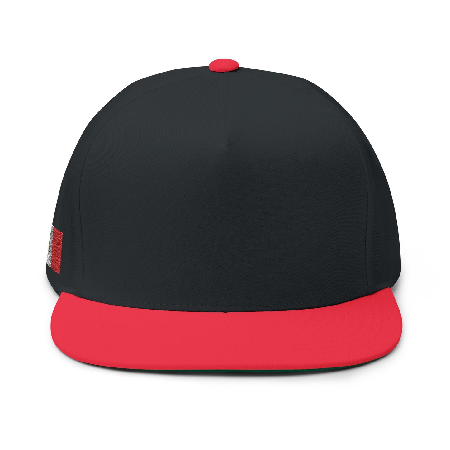 Flat Bill Cap - Embroidered Mexican flag