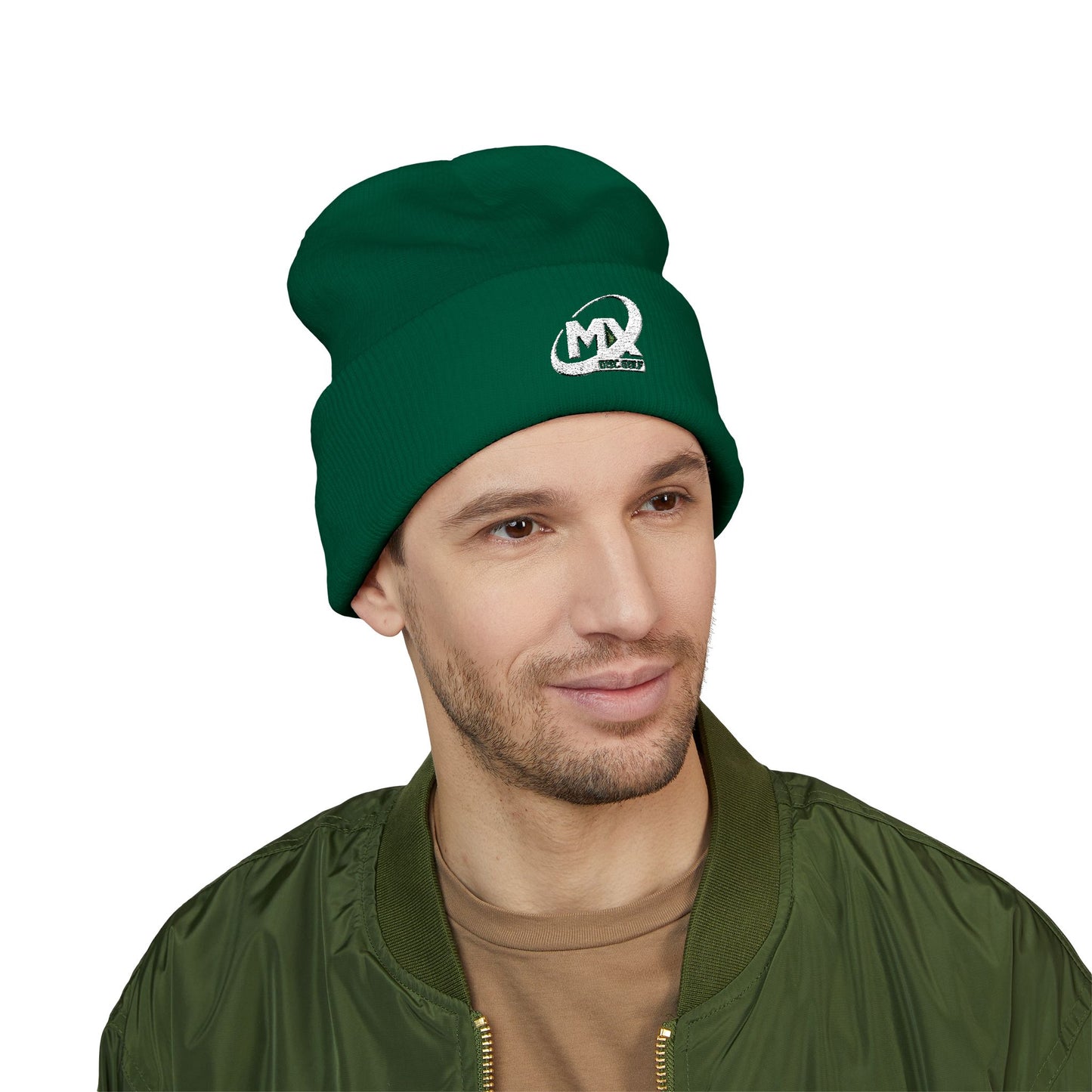 Embroidered Beanie Hat - MX disc golf white logo