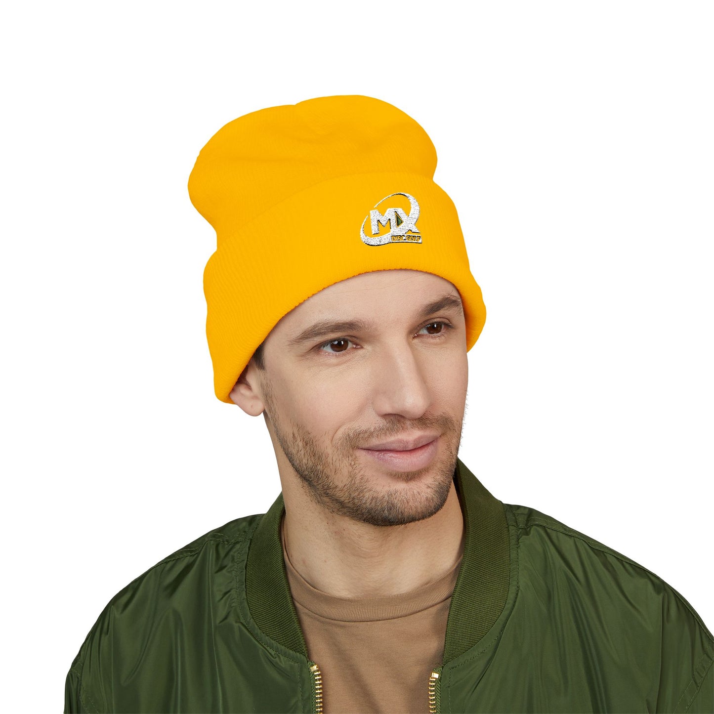 Embroidered Beanie Hat - MX disc golf white logo
