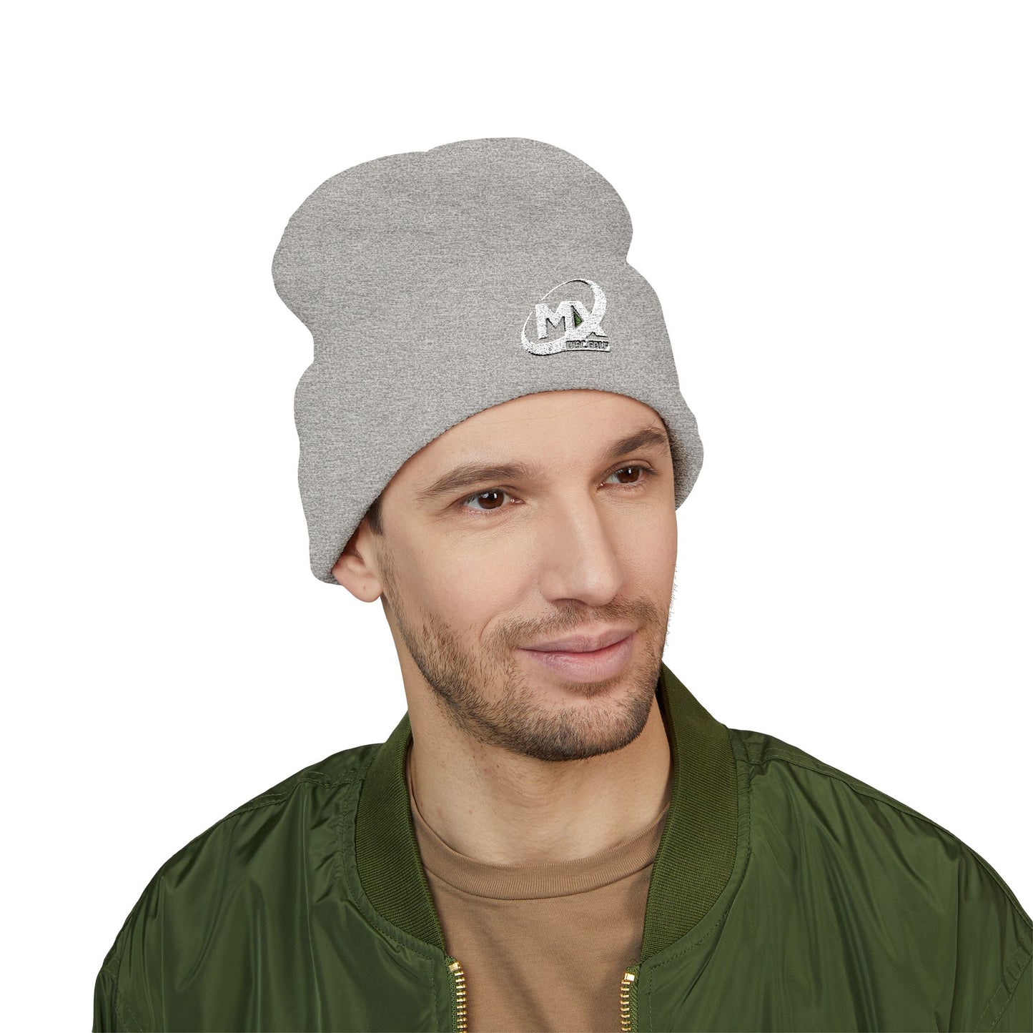Embroidered Beanie Hat - MX disc golf white logo
