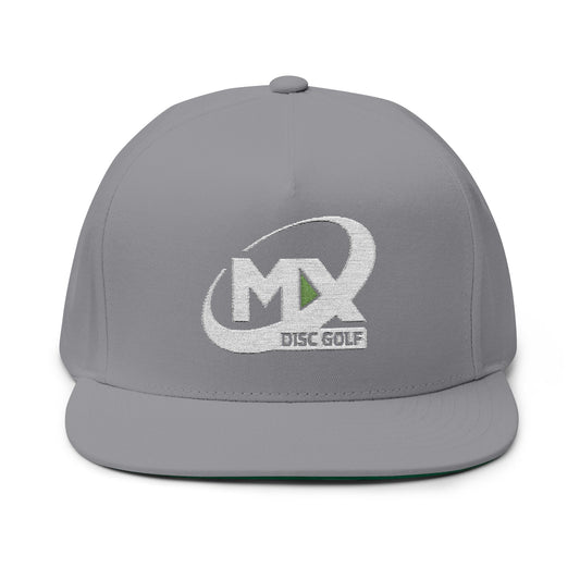 Flat Bill Cap - Embroidered MX Disc Golf - white logo