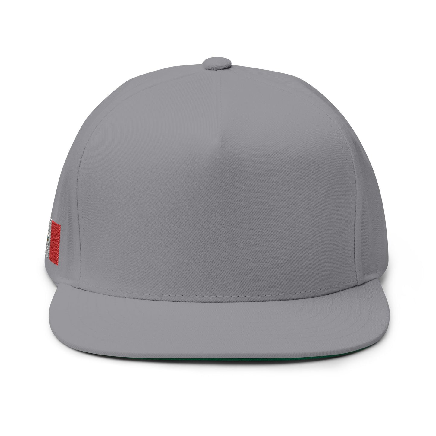 Flat Bill Cap - Embroidered Mexican flag