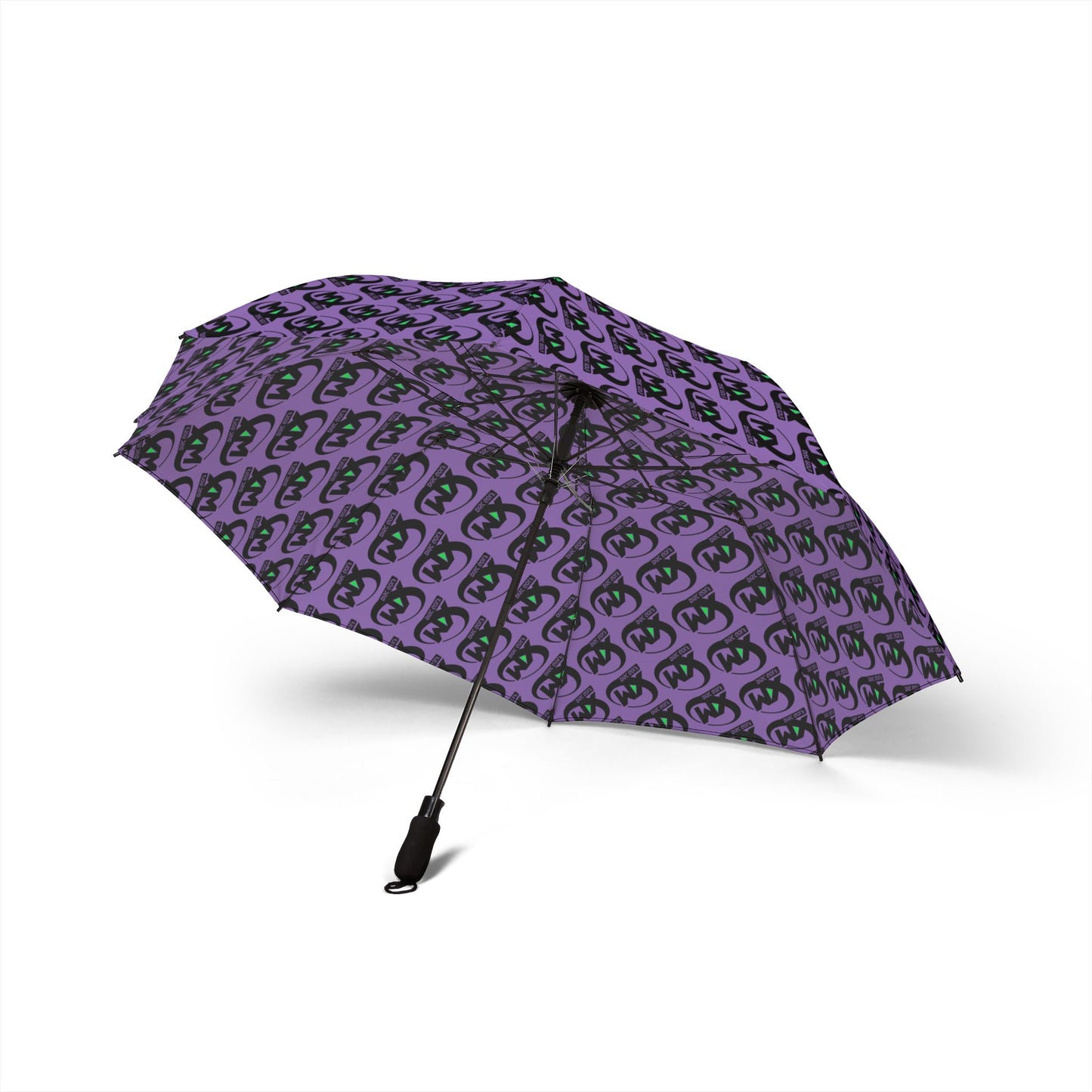 purple Semi-Automatic Foldable Umbrella - mx disc golf logo