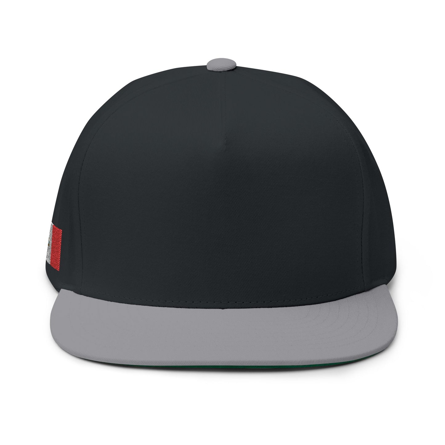 Flat Bill Cap - Embroidered Mexican flag