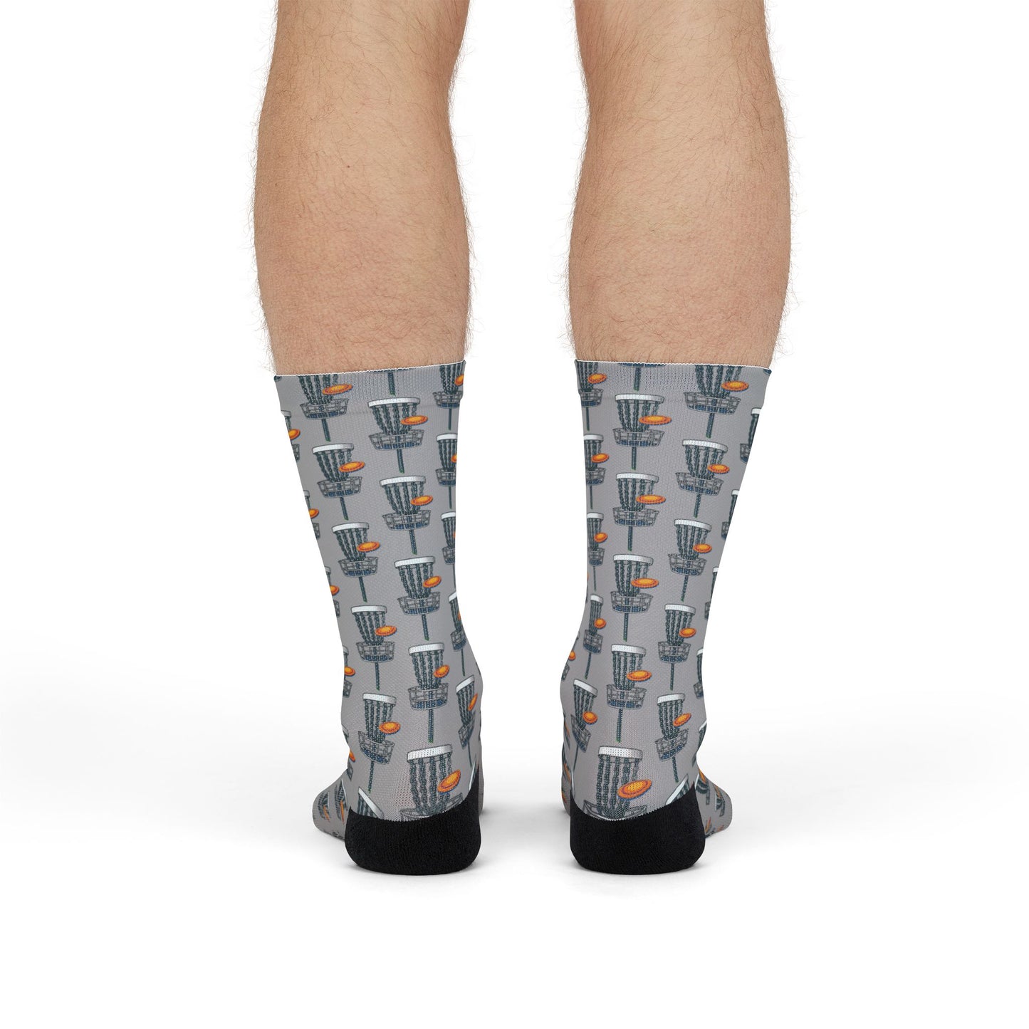 Grey Socks - Disc Golf Basket Design Sublimation
