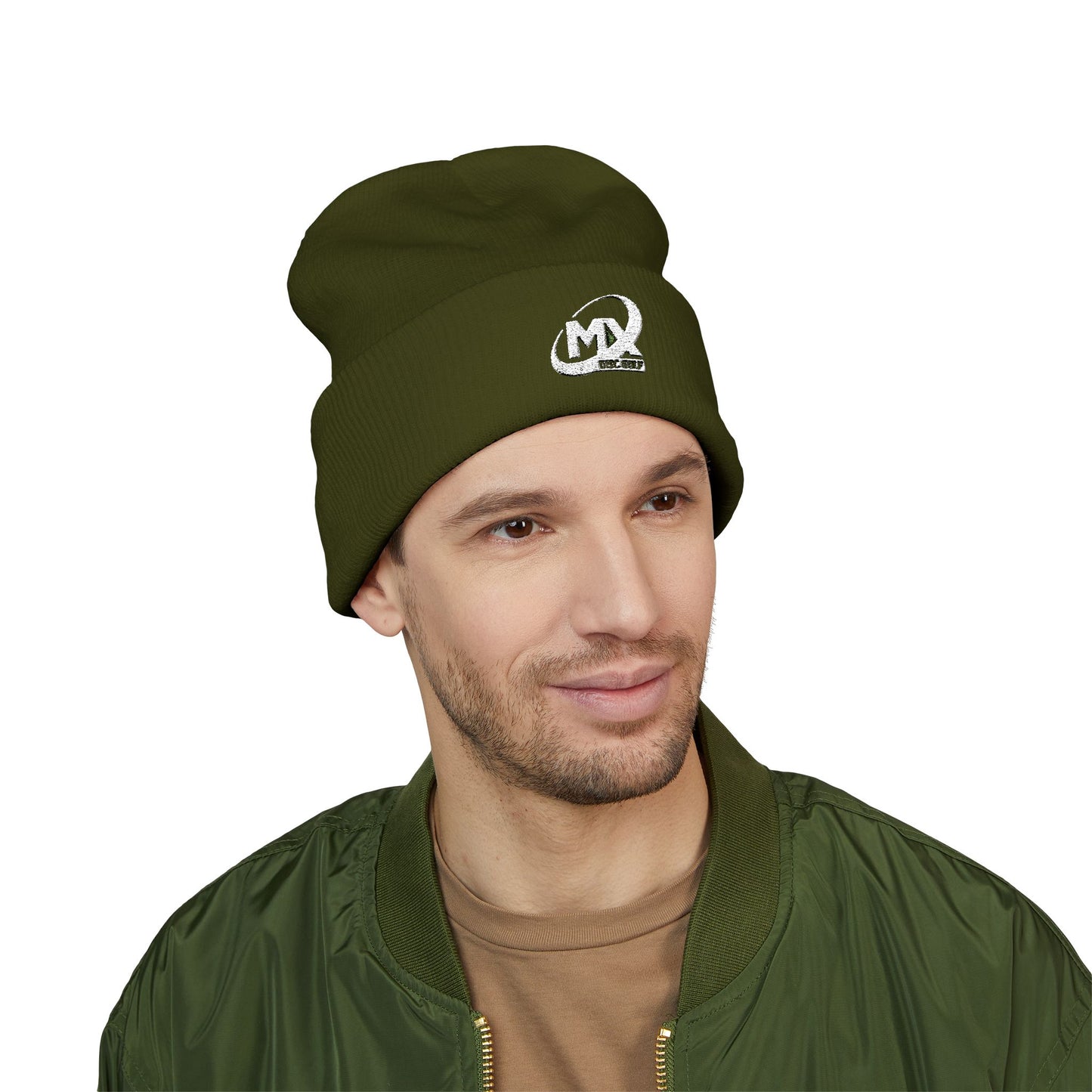 Embroidered Beanie Hat - MX disc golf white logo