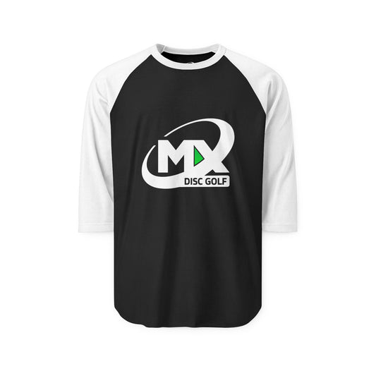 Unisex Disc Golf Raglan Shirt - MX disc golf white logo