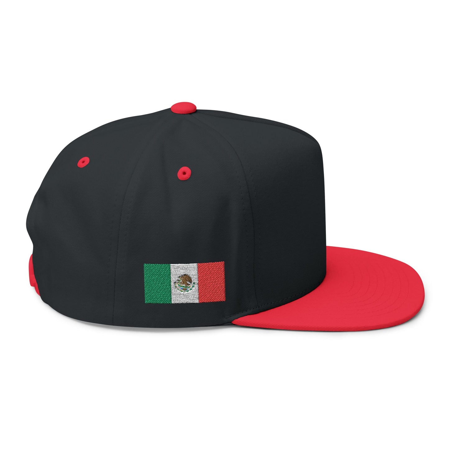 Flat Bill Cap - Embroidered Mexican flag