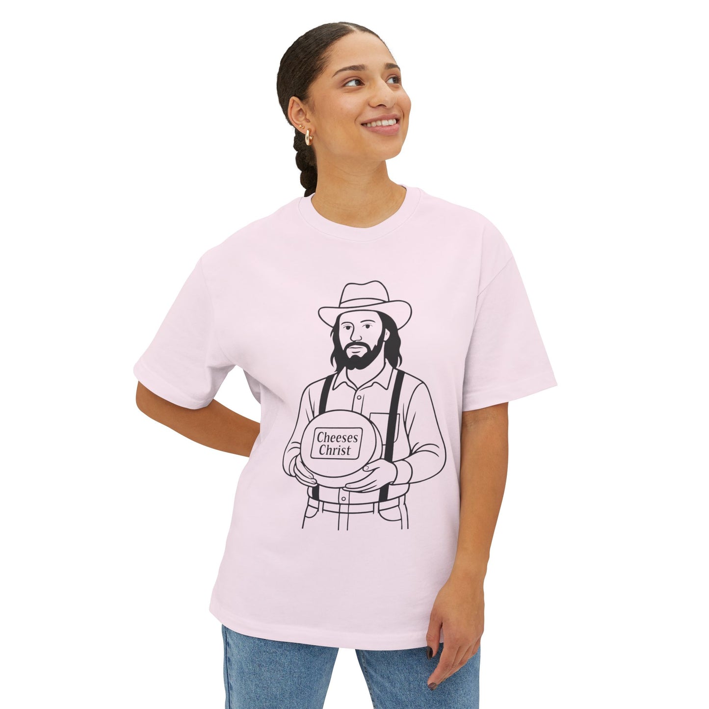Cheeses Christ Unisex Oversized Cotton T-shirt