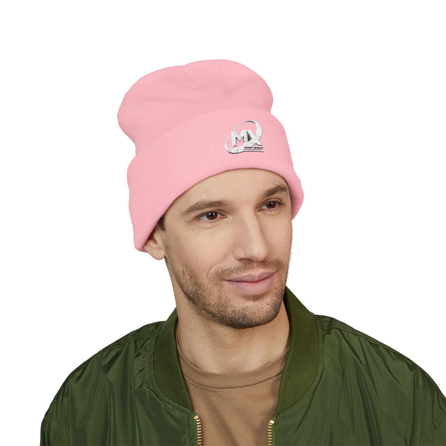 Embroidered Beanie Hat - MX disc golf white logo