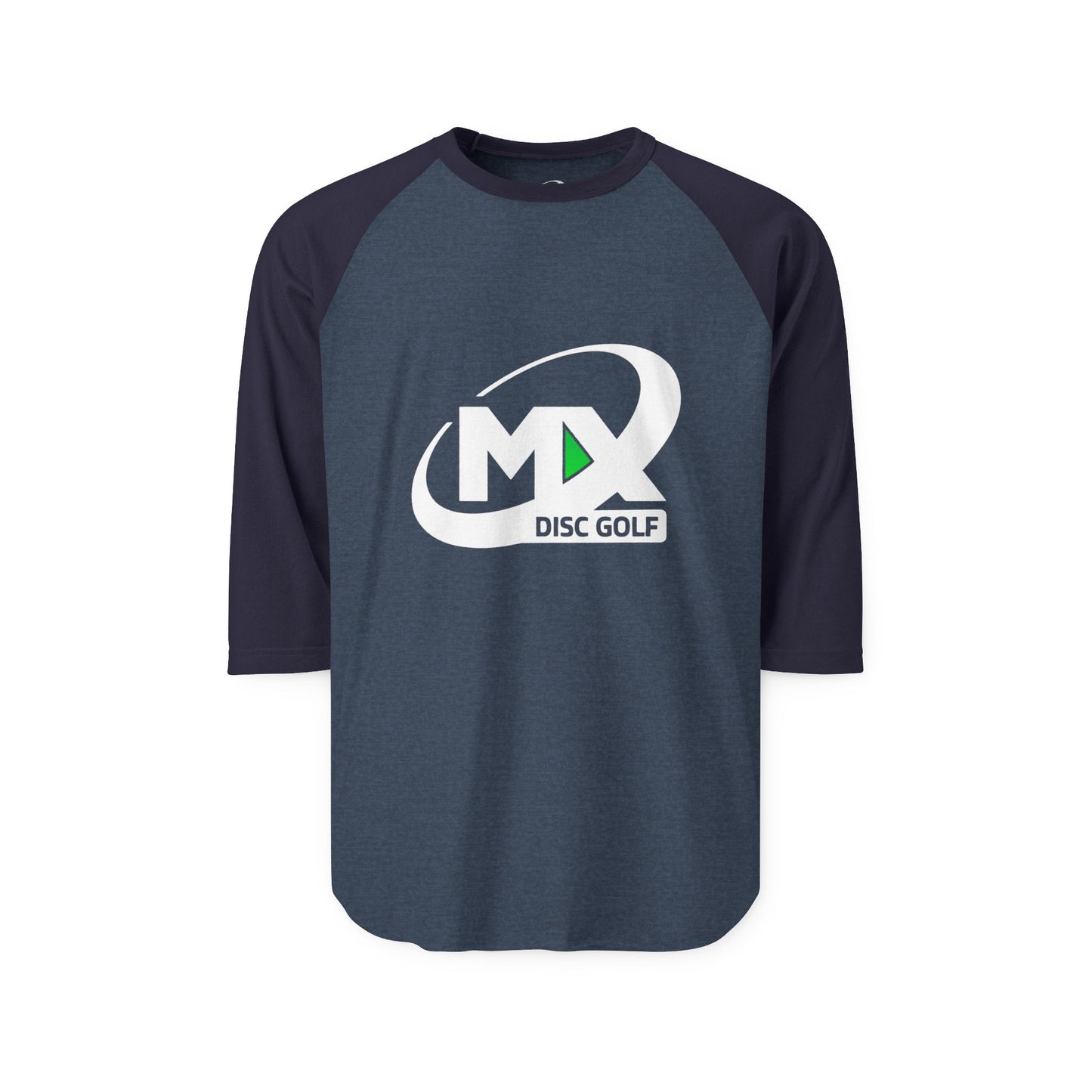 Unisex Disc Golf Raglan Shirt - MX disc golf white logo