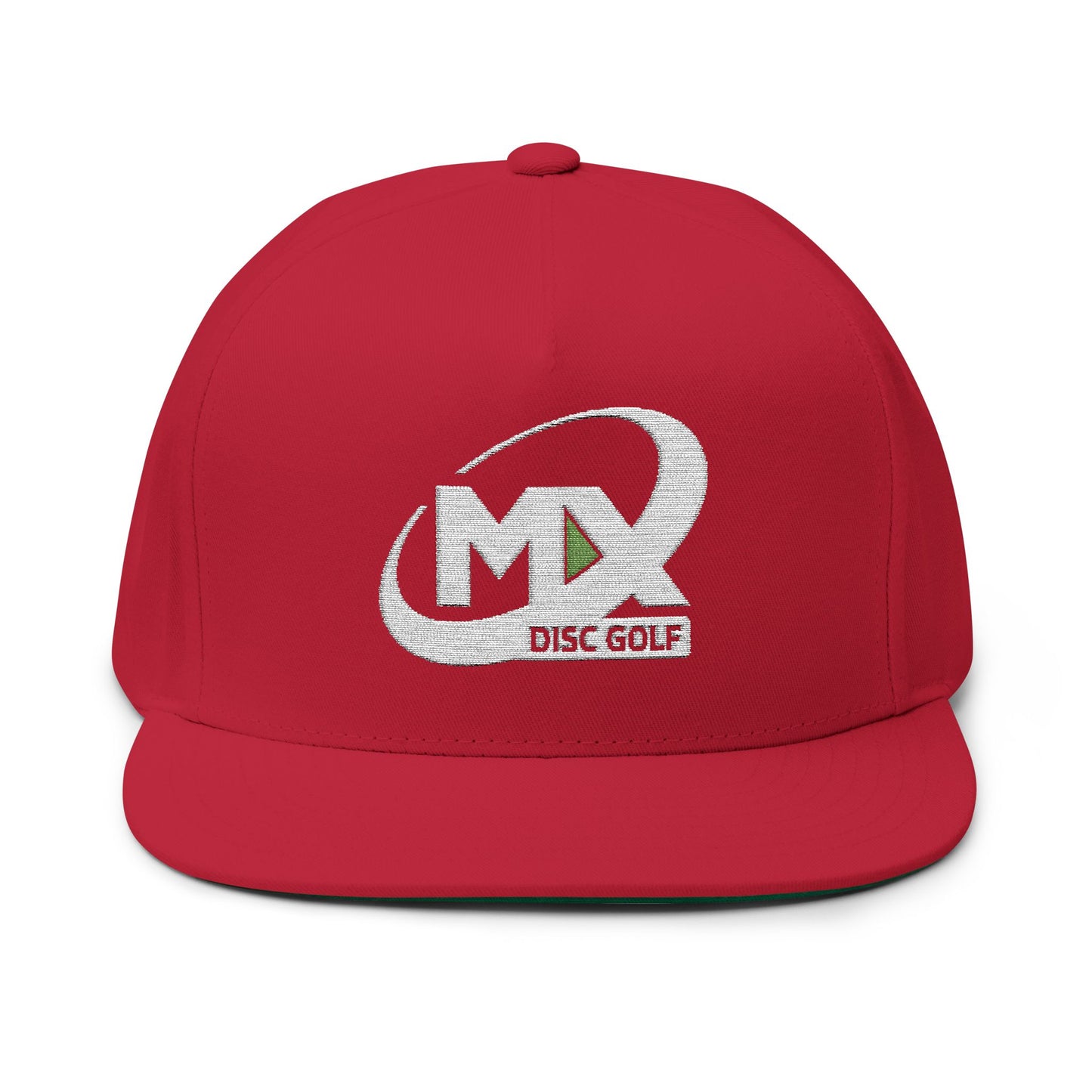 Flat Bill Cap - Embroidered MX Disc Golf - white logo