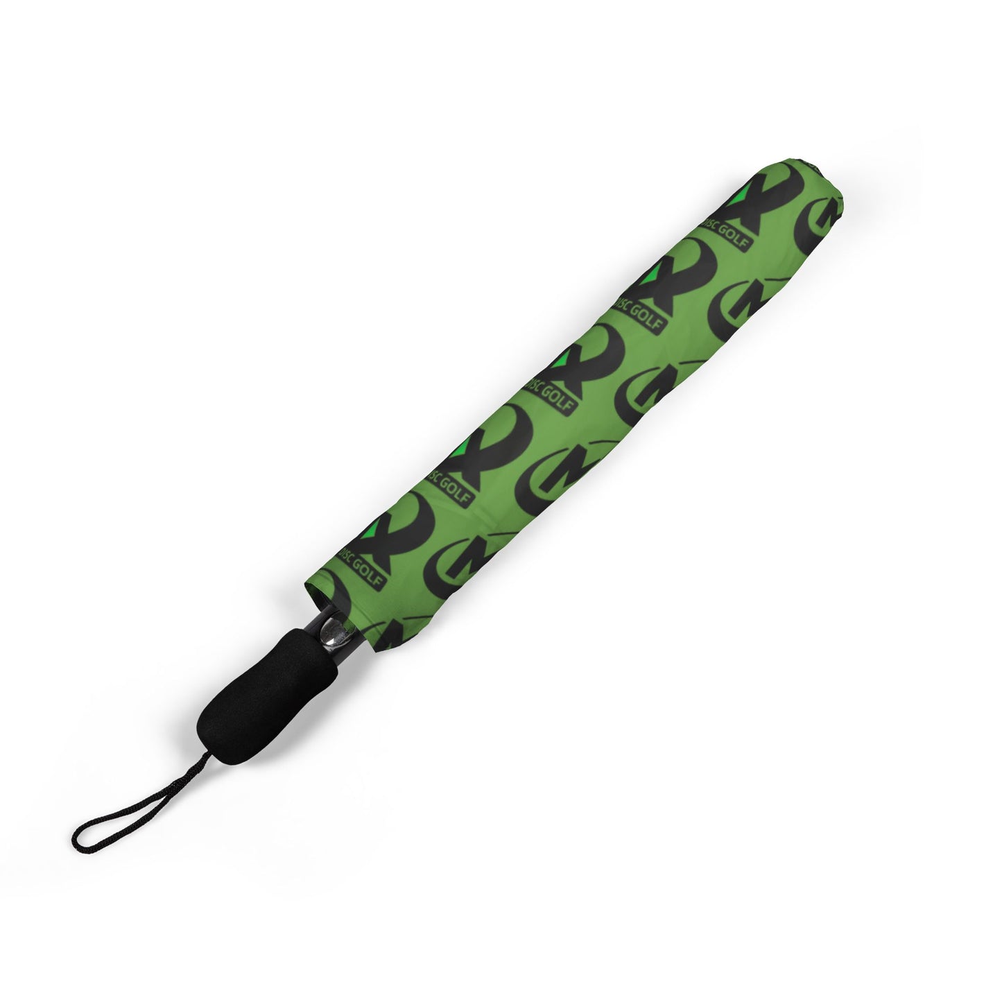 Green Semi-Automatic Foldable Umbrella - mx disc golf logo