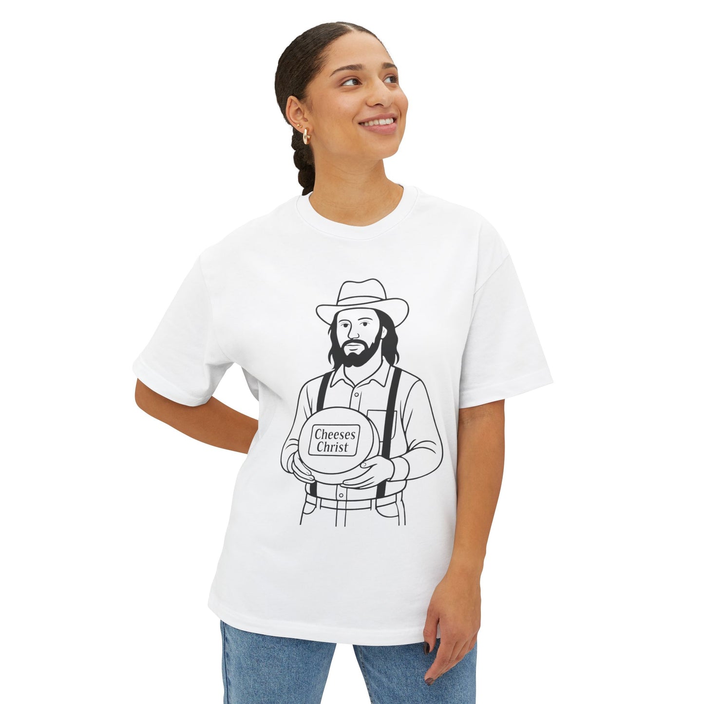 Cheeses Christ Unisex Oversized Cotton T-shirt