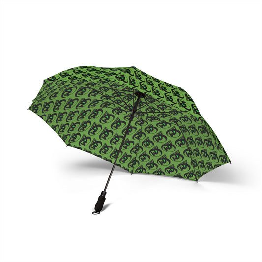 Green Semi-Automatic Foldable Umbrella - mx disc golf logo