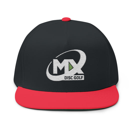 Flat Bill Cap - Embroidered MX Disc Golf - white logo