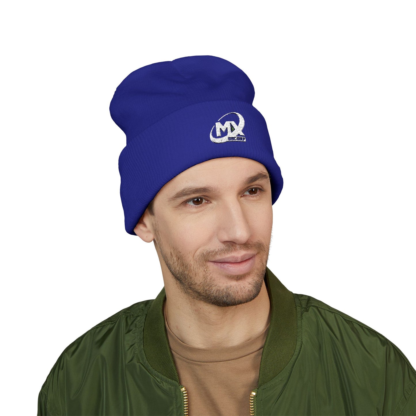 Embroidered Beanie Hat - MX disc golf white logo