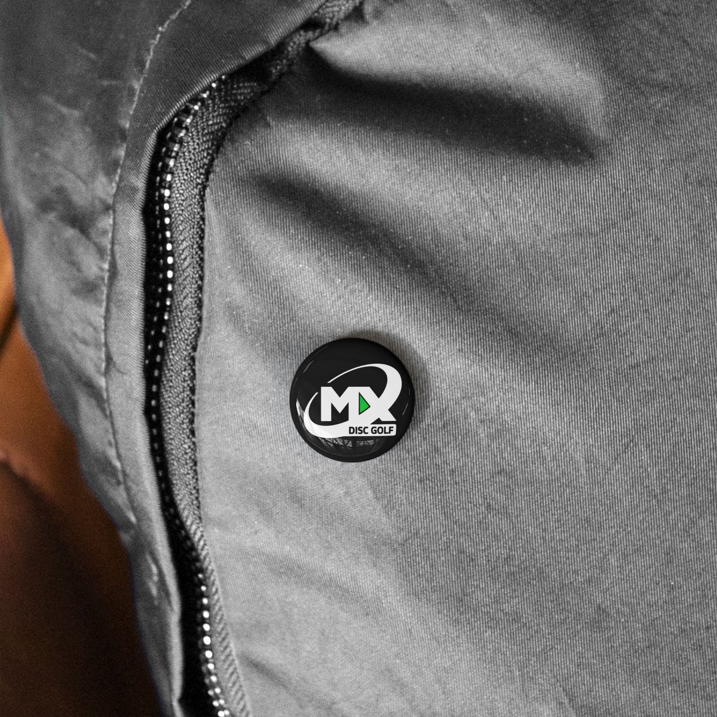 Round Pins - MX disc golf white logo
