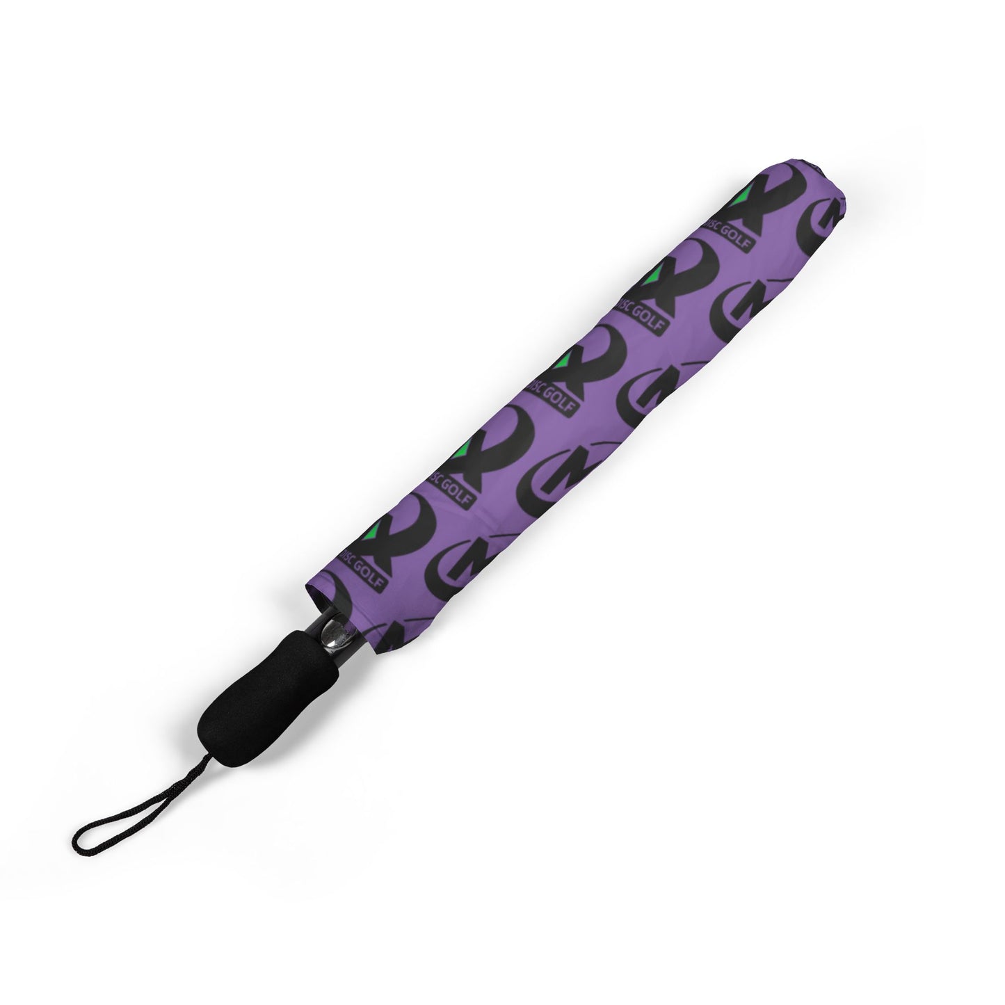purple Semi-Automatic Foldable Umbrella - mx disc golf logo