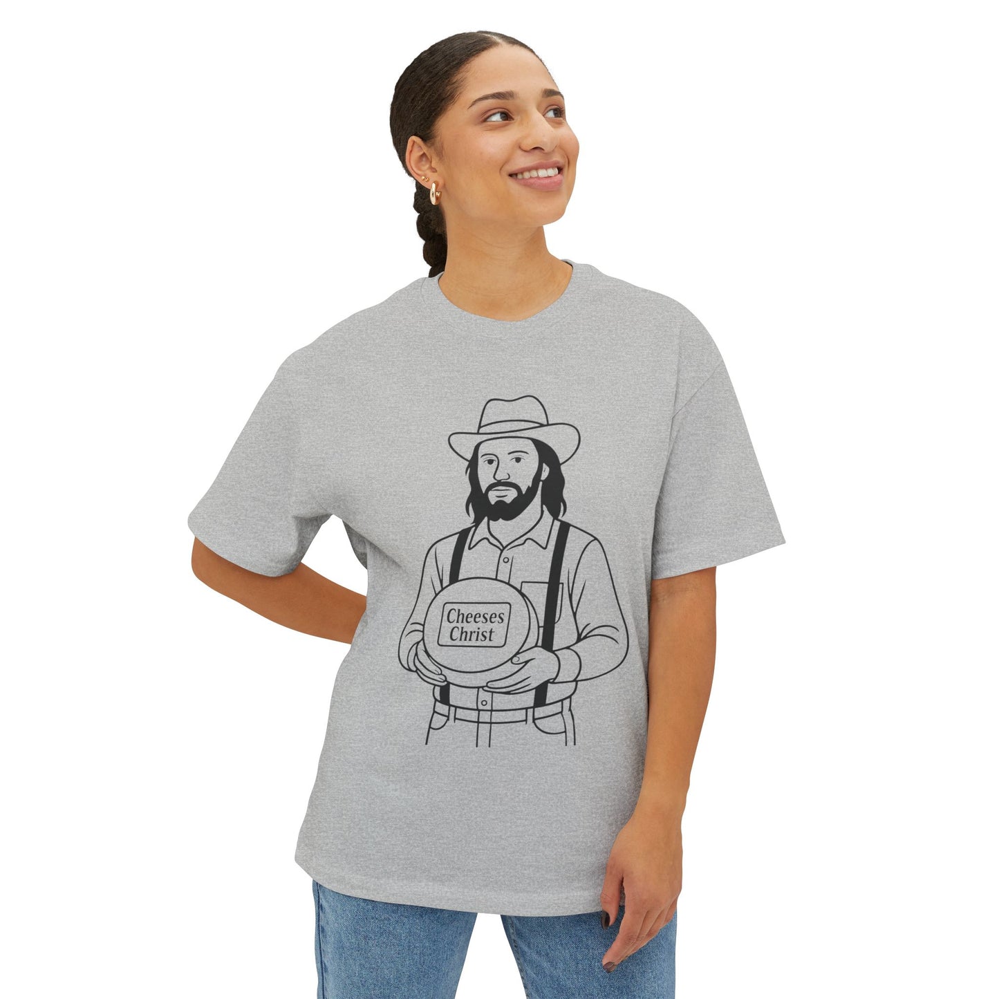 Cheeses Christ Unisex Oversized Cotton T-shirt