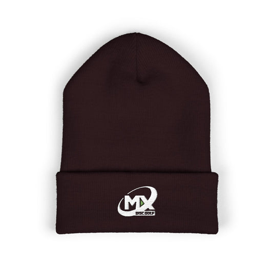 Embroidered Beanie Hat - MX disc golf white logo