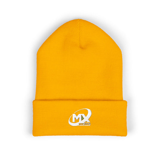 Embroidered Beanie Hat - MX disc golf white logo