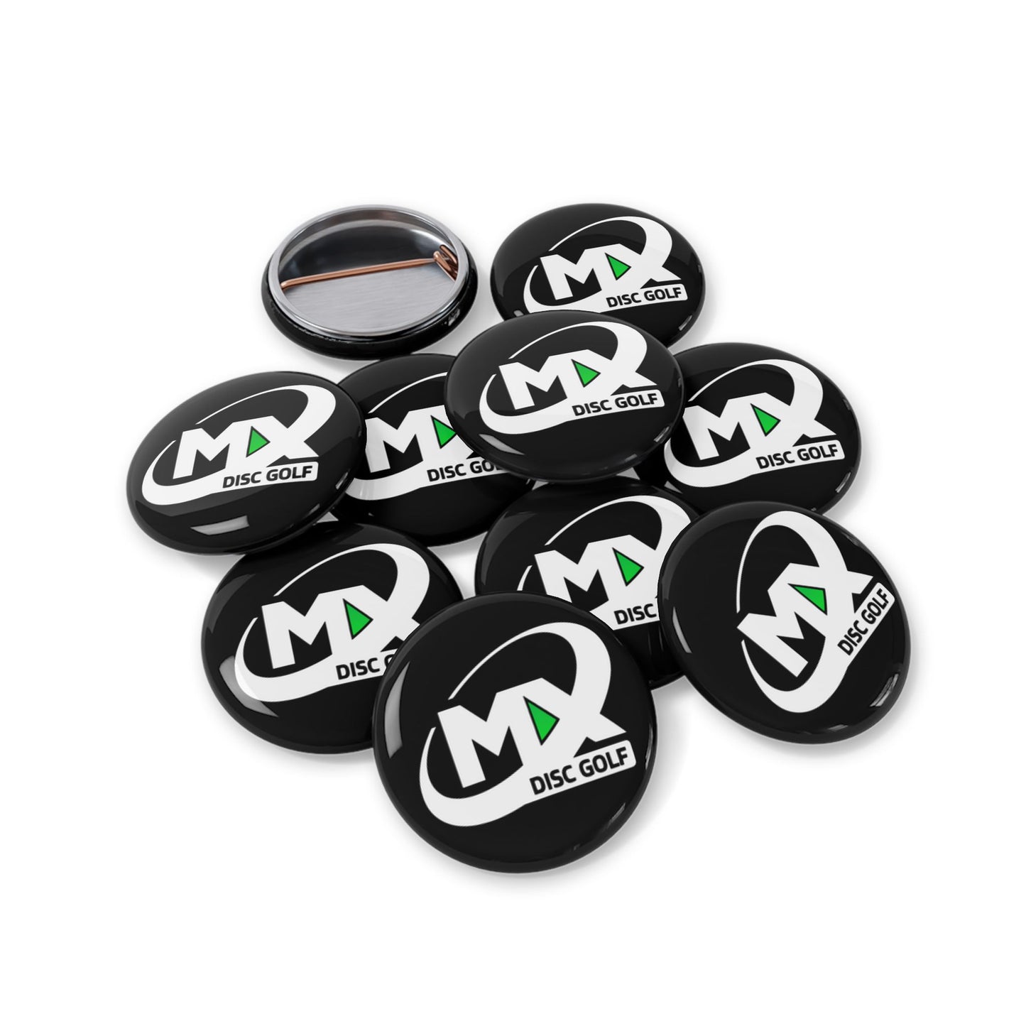 Round Pins - MX disc golf white logo