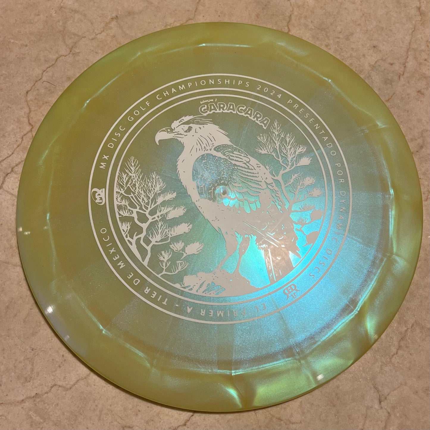 Dynamic Discs RAIDER (Glimmer) Yellow - Caracara 2024 MXDGC Stamp