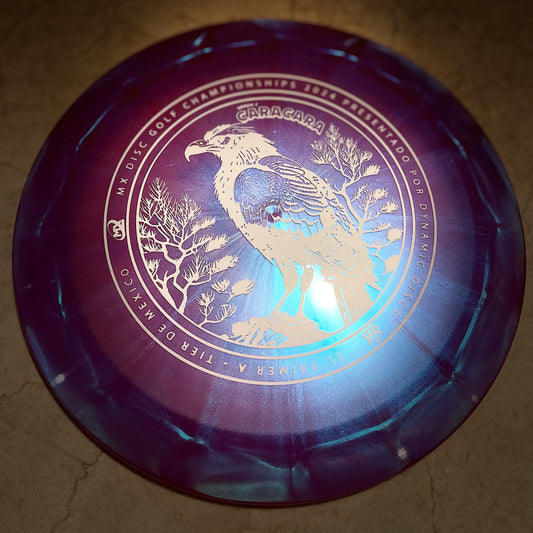 Dynamic Discs RAIDER (Glimmer) Purple - Caracara 2024 MXDGC Stamp