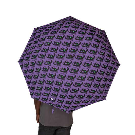 purple Semi-Automatic Foldable Umbrella - mx disc golf logo
