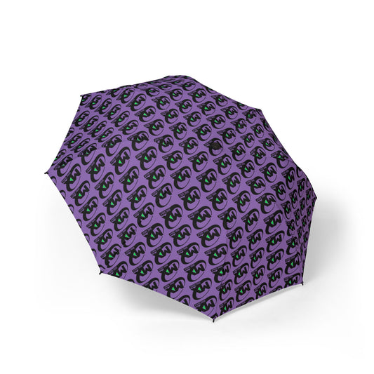 purple Semi-Automatic Foldable Umbrella - mx disc golf logo