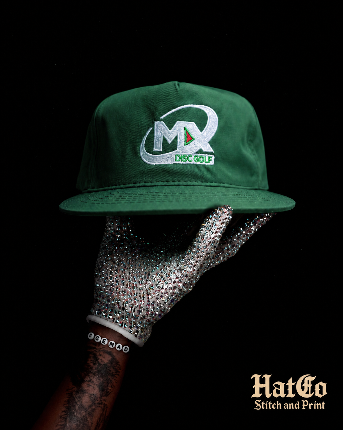 **LIMITED EDITION** GREEN MX HAT WITH WHITE LOGO AND MEXICO FLAG PATCH ON THE SIDE