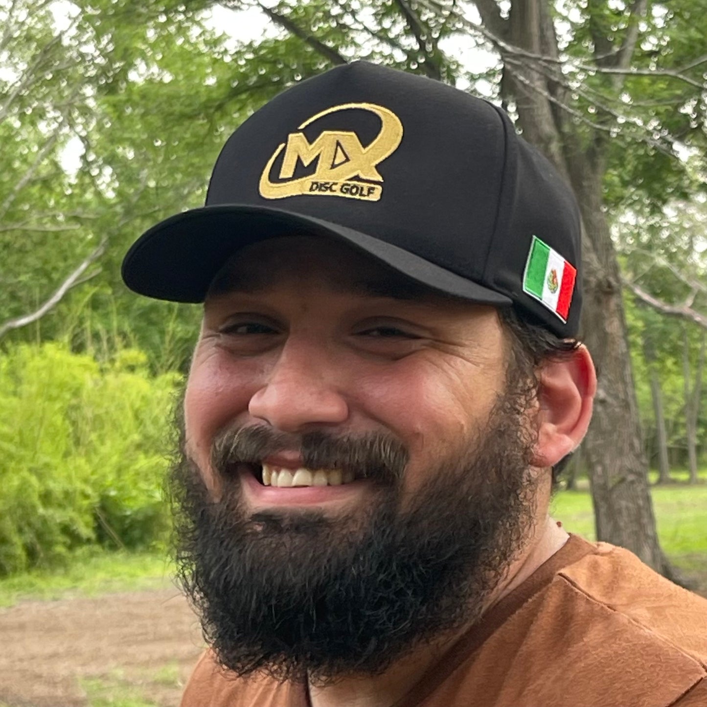 **LIMITED EDITION** BLACK MX HAT WITH GOLD LOGO AND MEXICO FLAG PATCH ON THE SIDE